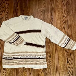 Y2K Phat Farm Chunky Knit Sweater Mens Size 3XL Tan Multicolor Coogi Style